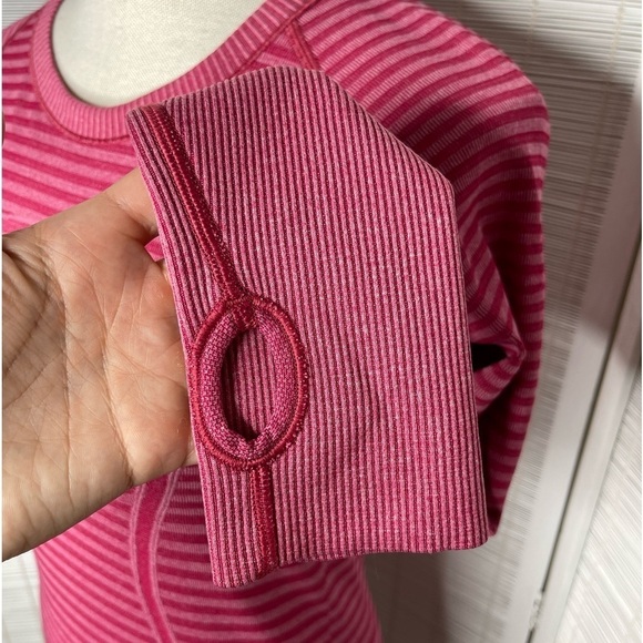 Lululemon Swiftly Tech Long Sleeve Heathered Berry Rumble Size 6 - Picture 3 of 6